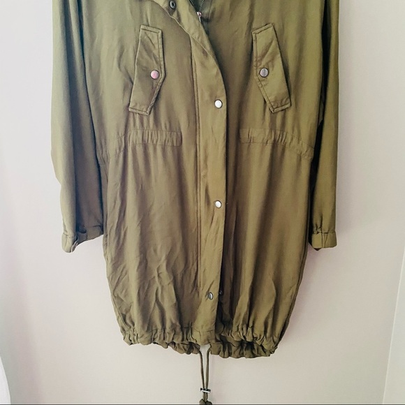 Love Tree Long Zip Up Jacket Green Sz Small - Picture 3 of 14